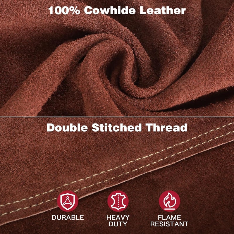 ARCCAPTAIN Leather Welding Jacket, Heavy Duty Welder Jackets with Flame Resistant Split Cowhide Leather for Men Women - Image 3